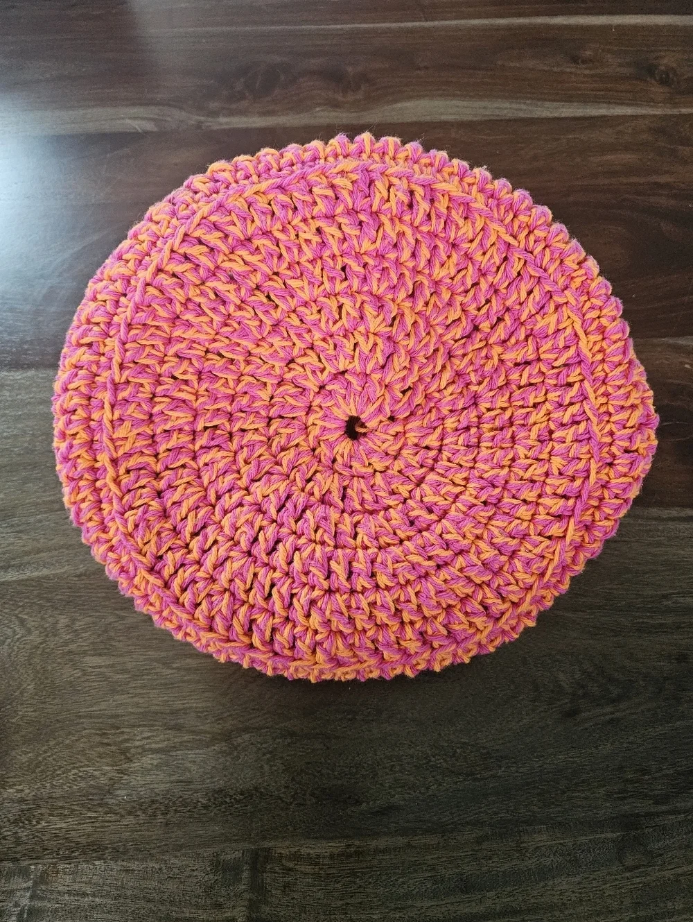 Rare Beautiful Colorful Reversible Pink, Orange & White Crocheted Tote Bag/Purse